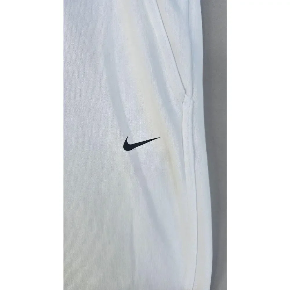 Nike Jogger Pants Mens Small White Dri-FIT French Terry Elastic Waist *stains